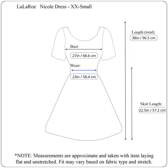 LuLaRoe Nicole Dress XXS Geometric Triangles Teal Blue Pink Mod Color Pop Skater - Picture 5 of 10